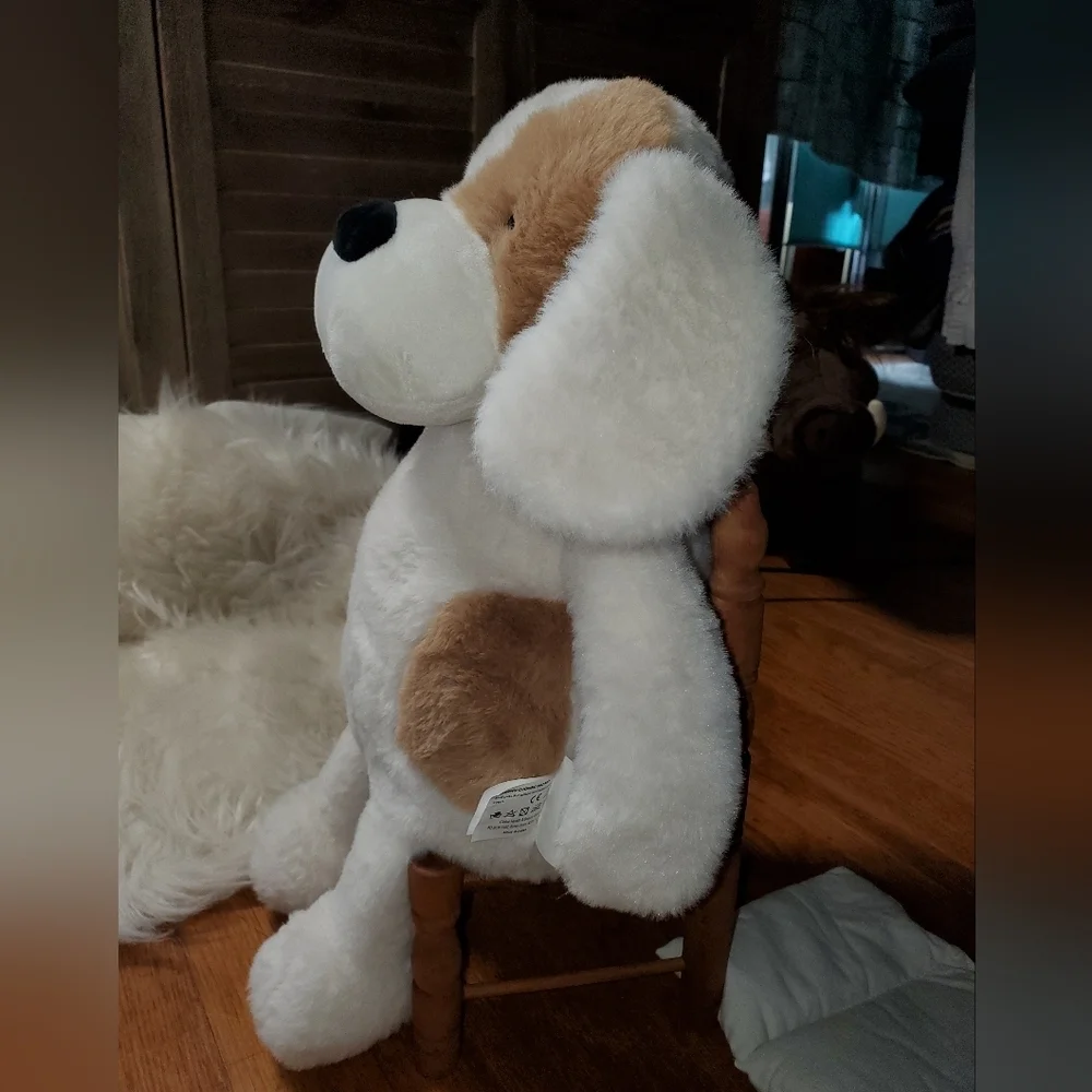 Plush Dog Stuffed Animal With Ceramic Bead Pouch for Heating
